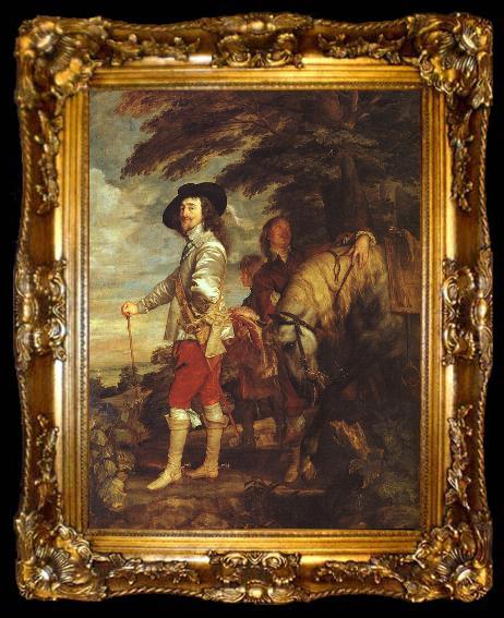 framed  DYCK, Sir Anthony Van Charles I: King of England at the Hunt drh, ta009-2